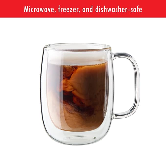 Zwilling Sorrento Plus 2-Pc Double Wall Insulated Glass Coffee Mug Set |