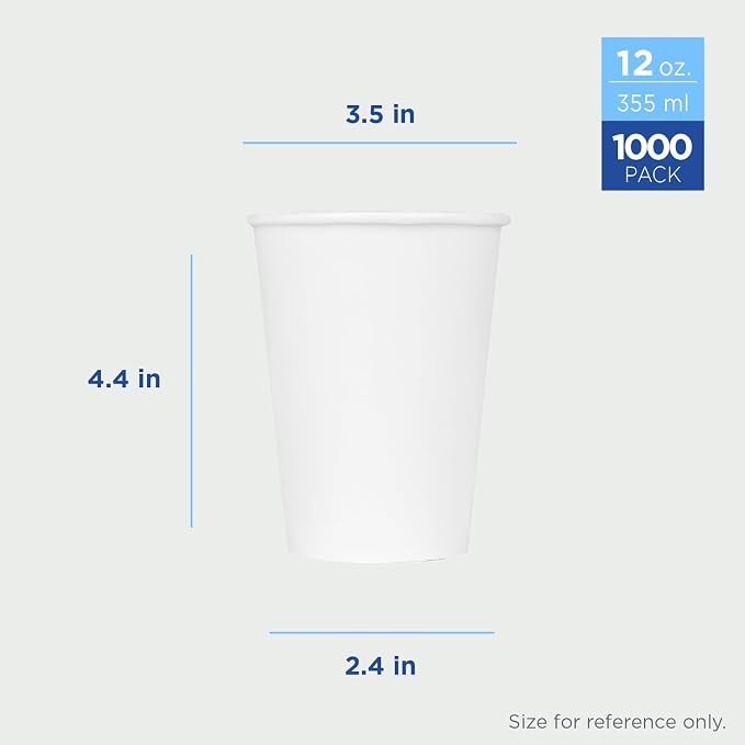 Karat 12 oz Paper Coffee Cup White Disposable Cup