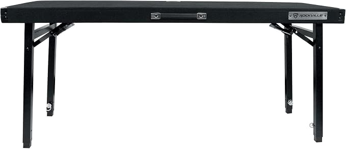 Rockville RTBL4 Adjustable Height DJ Table Folding Legs 20x60 Inch, Non-Slip