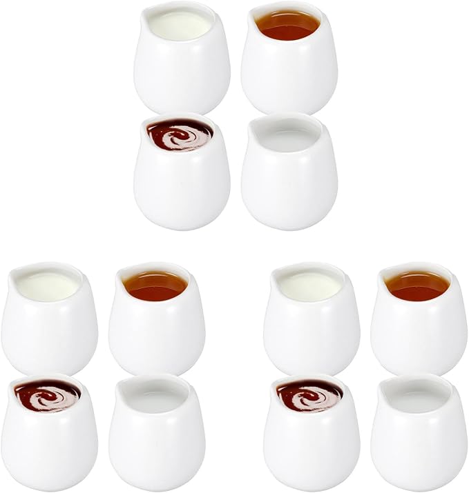 ULTECHNOVO 12 Pcs Ceramic Creamer Pitchers, Mini Milk Jugs