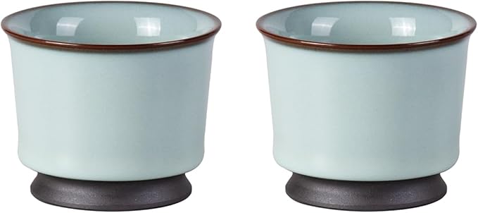 KAMMAK Japanese Tea Cups, 3.2 Oz Small Handmade Ceramic Teacups, Loose Leaf and