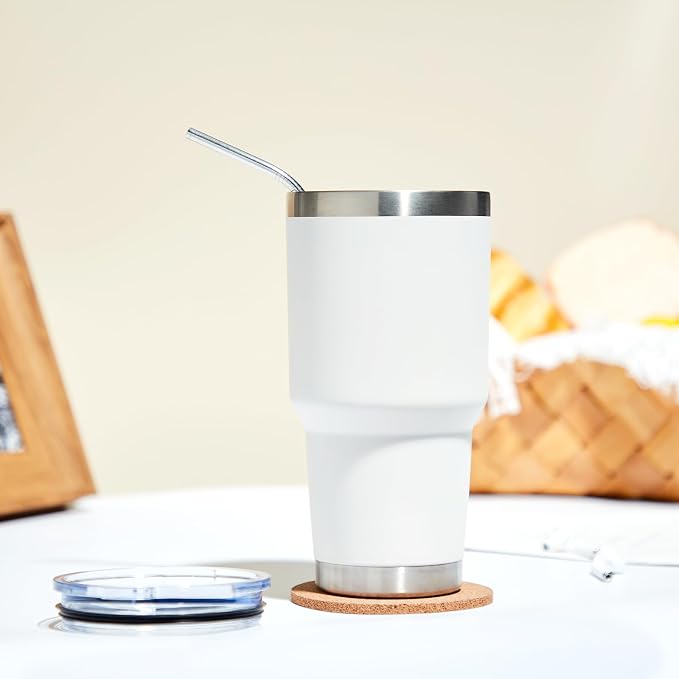 MEWAY 30oz Tumbler Double Wall Vacuum Insulated Travel Mug, Stainless Steel