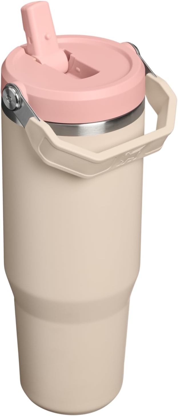 STANLEY IceFlow 2.0 Flip Straw Tumbler, 30 oz, Champagne | Easy Carry Handle |