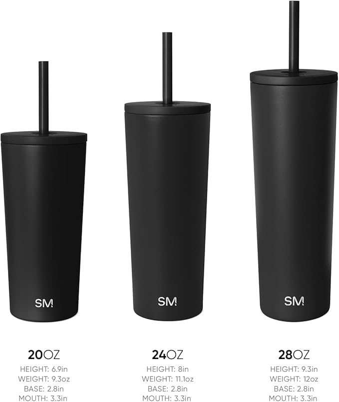 Simple Modern Iced Coffee Tumbler, Insulated | 24oz | Leopard | Reusable