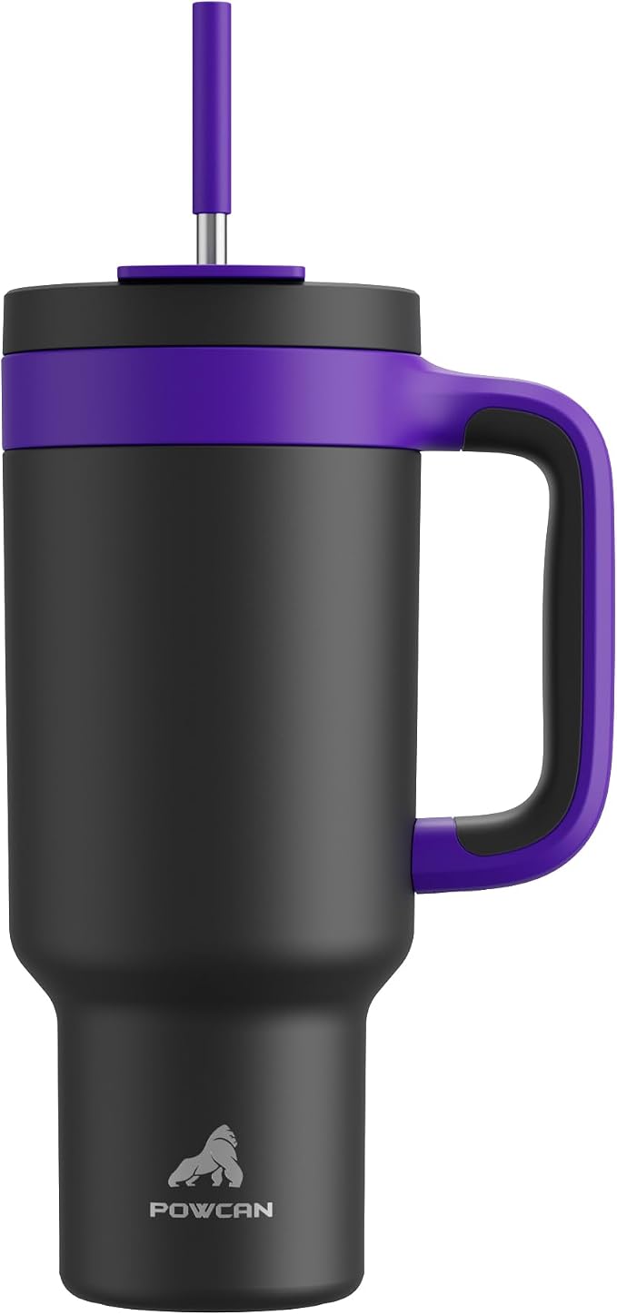 40 oz Tumbler with Handle, 2-in-1 Straw and Sip Lid, Dishwasher Safe, Insulated