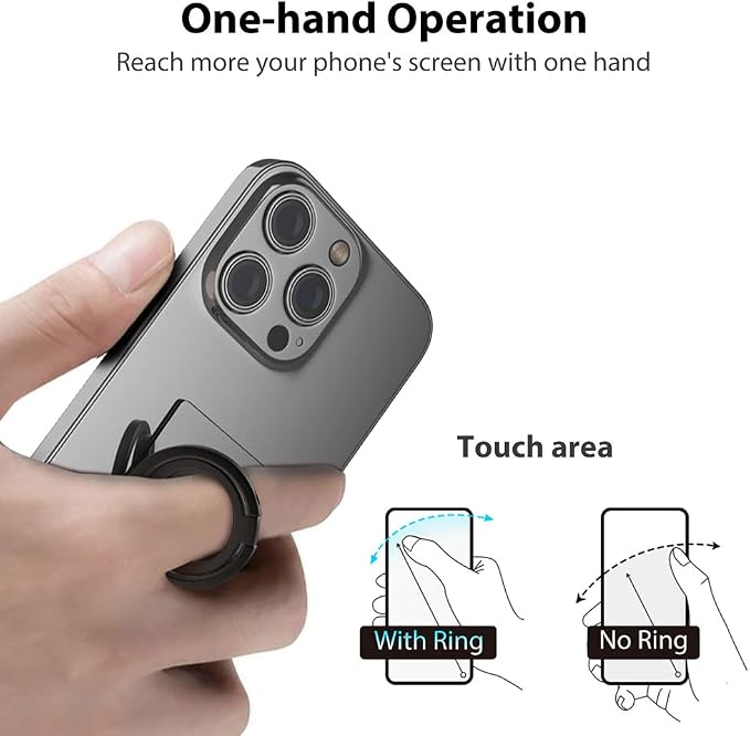 Phone Grip Holder, Phone Ring Holder Finger Kickstand, Foldable & Adjustable
