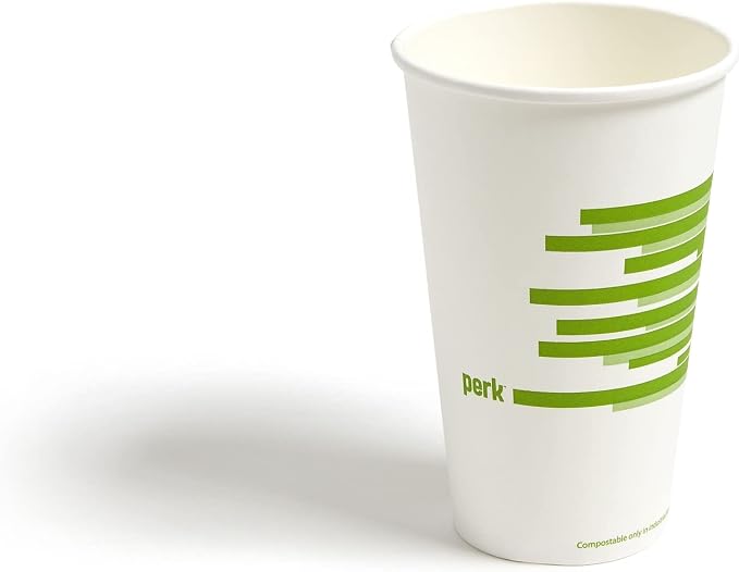 Perk Eco Compostable Paper Hot Cups, 16 Oz