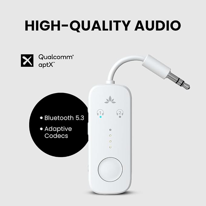 Avantree Relay - Airplane Bluetooth 5.3 Adapter