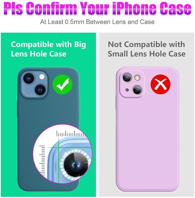 AGVEE 3+3 6 Pack for iPhone 13 6.1 inch / 13 Mini 5.4 inch Camera Lens Cover