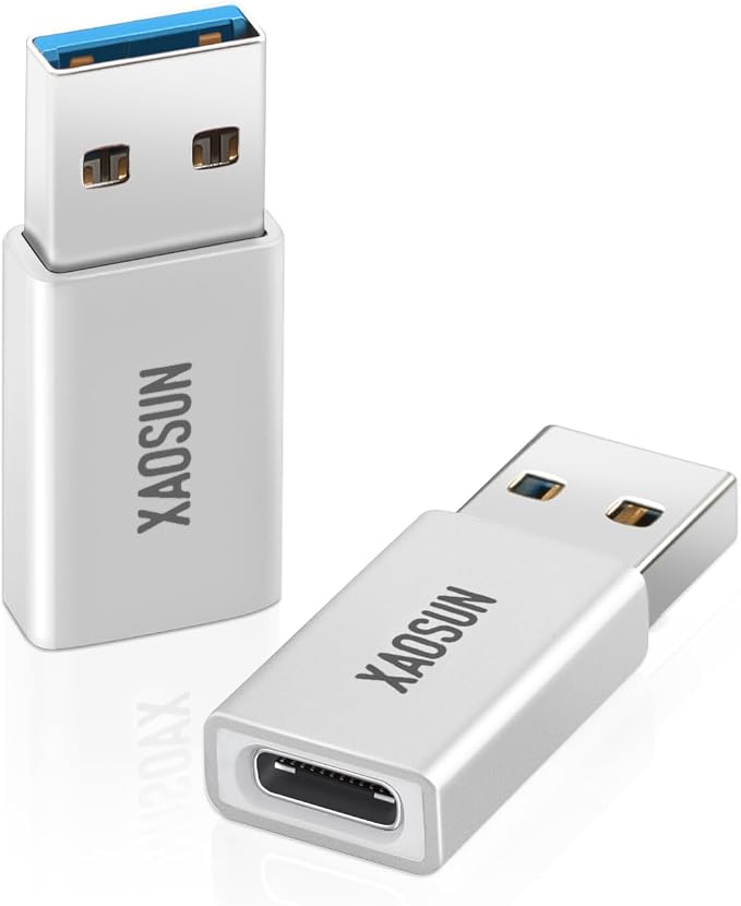 USB C Female to USB Male Adapter, 3.1 USB A to USB C Adapter, XAOSUN One-Sided