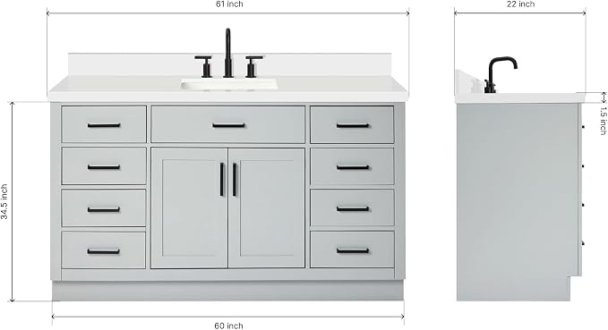 Bathroom Vanity 61" Grey