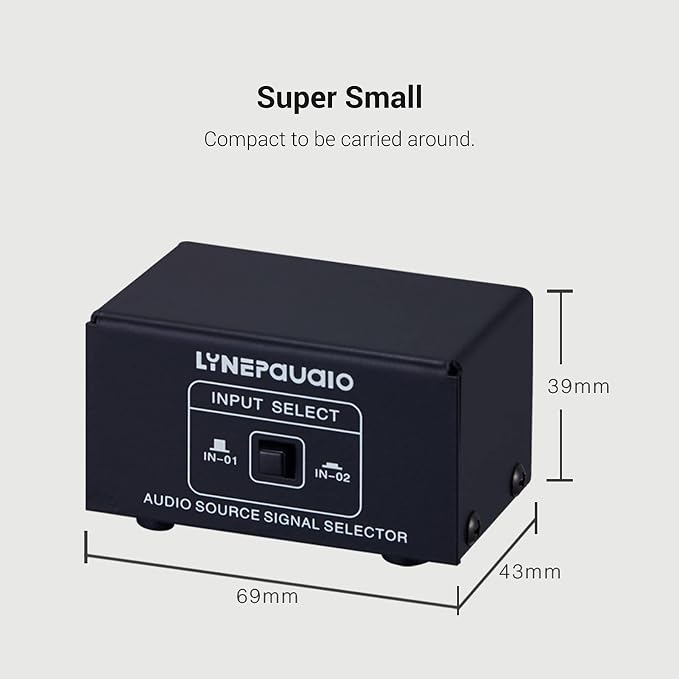 Audio Switcher 3.5mm 2 in 1 Out/1 in 2 Out A/B Switch Stereo Audio Splitter Box