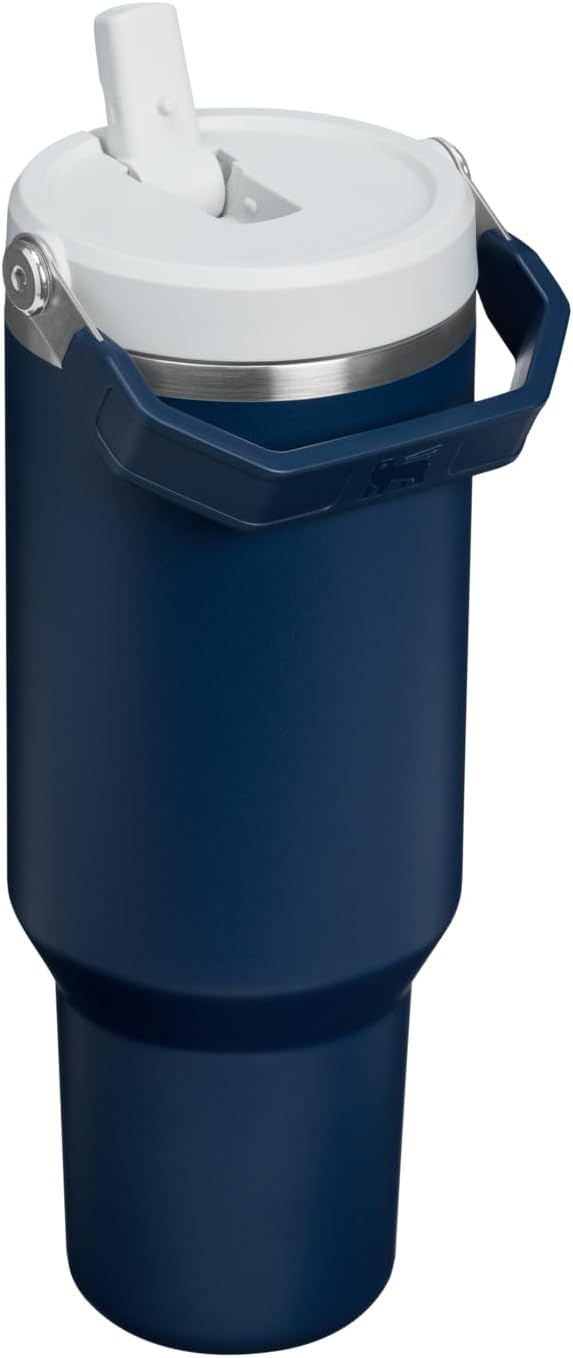 STANLEY IceFlow 2.0 Flip Straw Tumbler, 40 oz, Dark Navy | Easy Carry Handle |