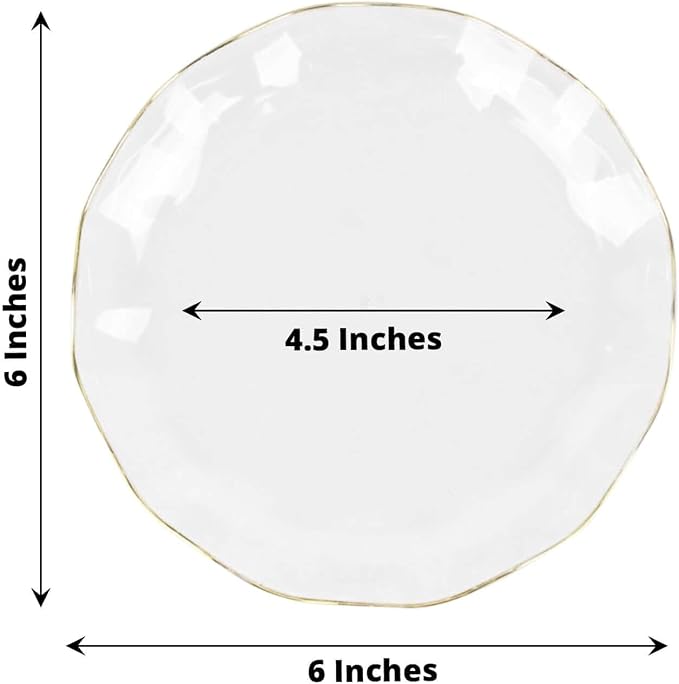 Efavormart 10 Pack | Clear 6" Round Plastic Dessert Salad Plates, Disposable