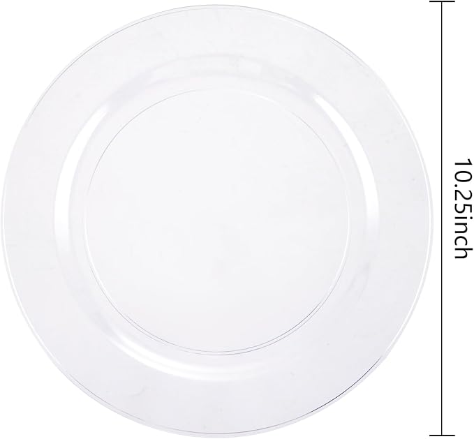bUCLA 30PCS Clear Plastic Dinner Plates Disposable