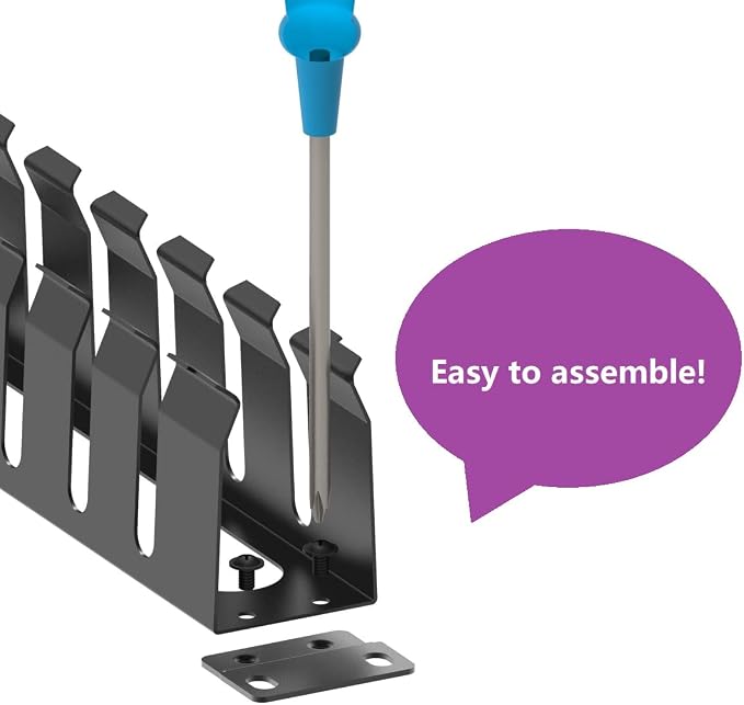 Jingchengmei 2 Pack of All Metal 1U Cable Management Horizontal Rack Mount