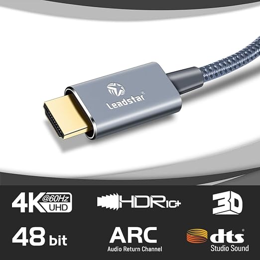LEADSTAR HDMI Cable 4K 10 ft / 3m, High Speed HDMI 2.0 Cord Braided | 4K@60Hz