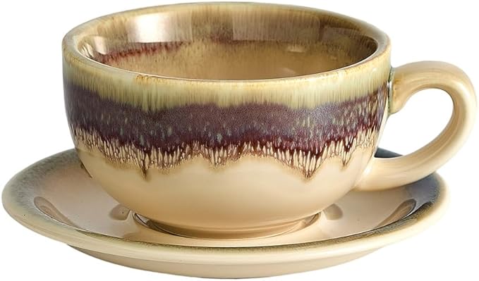 Coffeezone Vintage Design 12 oz Ceramic Latte Art Cappuccino Barista Cup