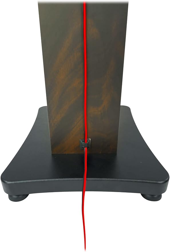 Rockville SS28D Premium 28" Dark Wood Speaker Stands, Solid MDF, Dual Top Plates