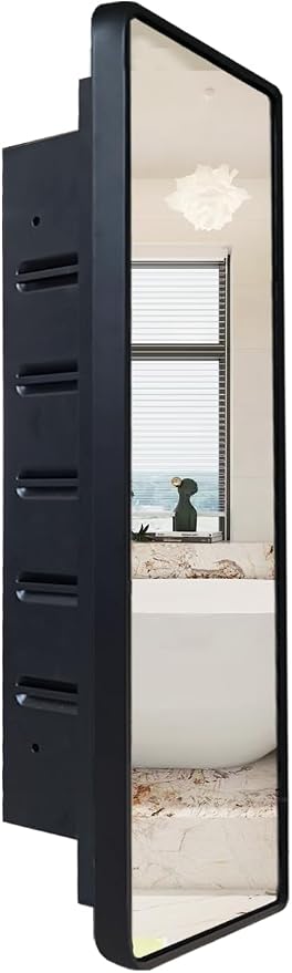 Black Medicine Cabinet 16x20 inch, Bathroom Mirror