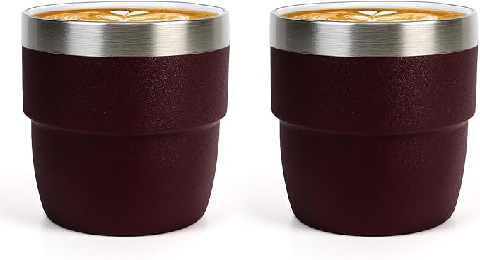 Zenbo 4 oz Espresso/Coffee Cups, Ceramic-Lined Double Wall Vacuum Insulated