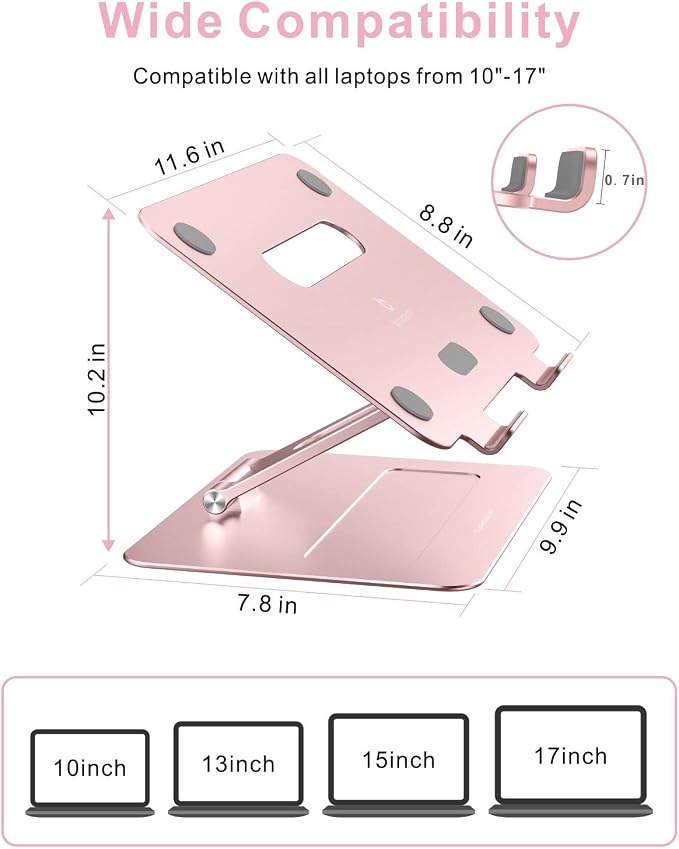 Laptop Stand | Adjustable Aluminum MacBook Riser, Ergonomic Computer Stand