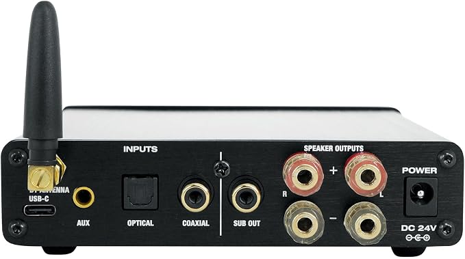 Rockville BLUDAC2B 75W x 2 Hi-Res 192K DAC Amplifier Home Bluetooth Receiver