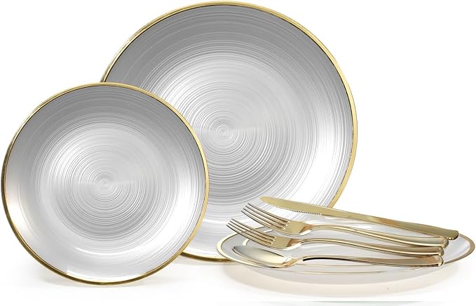 " OCCASIONS " 150 Piece set-Wedding Plastic Plates & cutlery -Disposable