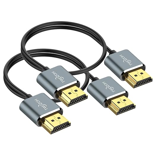 Twozoh Flexible & Slim HDMI Cable 3.3FT 2 Pack, Ultra Thin HDMI Cord Supports