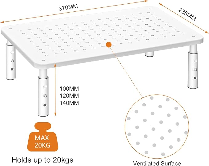 Bracwiser Monitor Stand Riser, 3 Level Height Adjustable Desktop monitor stand