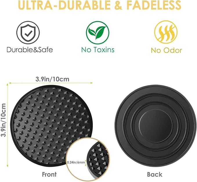 Silicone Coasters 6 Pack with Holder, Drink Coasters Set
