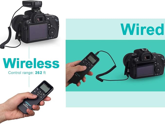 AODELAN Camera Intervalometer Wireless Shutter Release Timer Remote Control