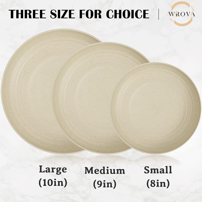 Wheat Straw Dinner Plates Set of 8