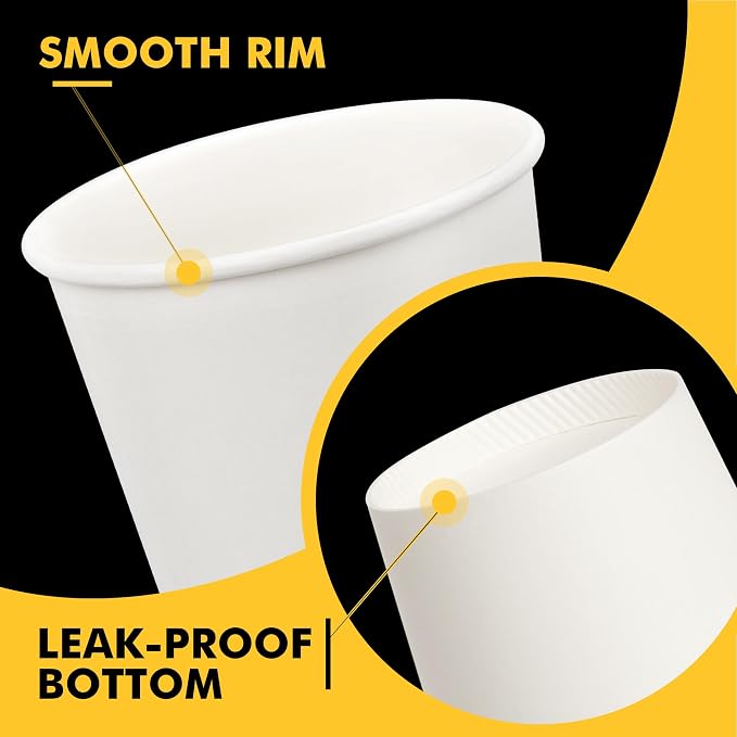 RACETOP 16 oz Coffee Cups, 200 Pack, Disposable Paper Hot Coffee Cup |