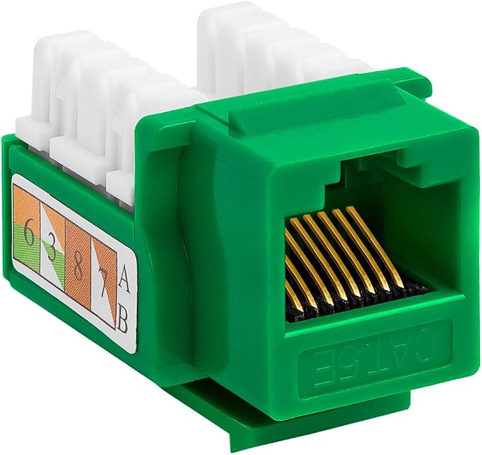 Cmple - RJ45 Keystone Jack 90 Degree Cat5e Keystone Jack Insert Punch Down RJ45
