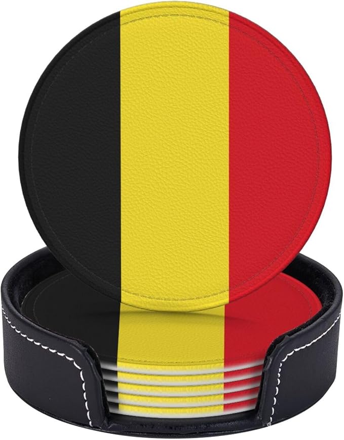 Belgian Flag Coasters for Drinks