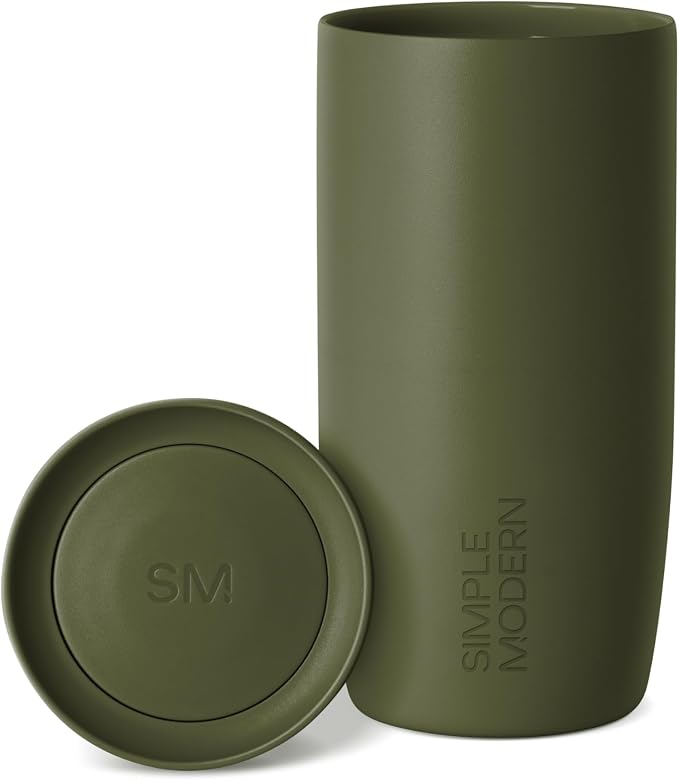 Simple Modern Insulated Travel Coffee Mug 360° Lid | 16oz | Green | Voyager