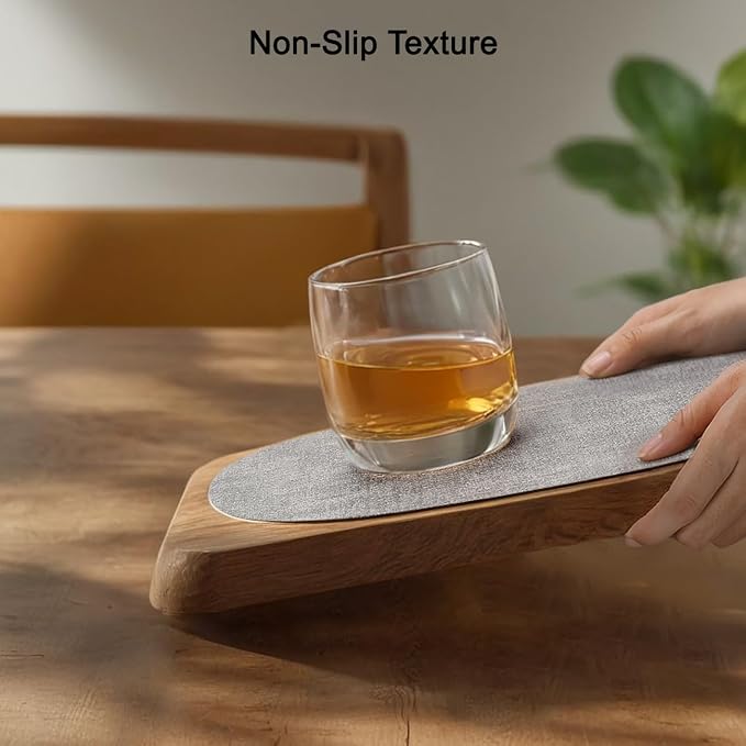 Faux Leather Placemats Set of 4, Dual Sided