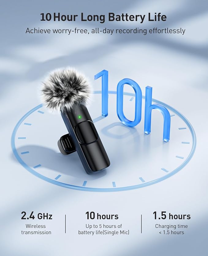 3-in-1 Mini Microphone for iPhone: Wireless Lavalier Microphones for