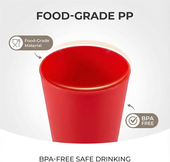 32 oz Plastic Cups Large Reusable set 12, Plastic Tumblers Sunset | Food Grade