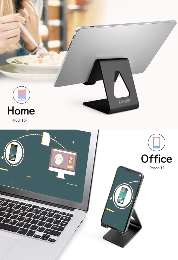 Cell Phone Stand for Desk, Desktop Phone Holder, Aluminum Mobile Phone Stand