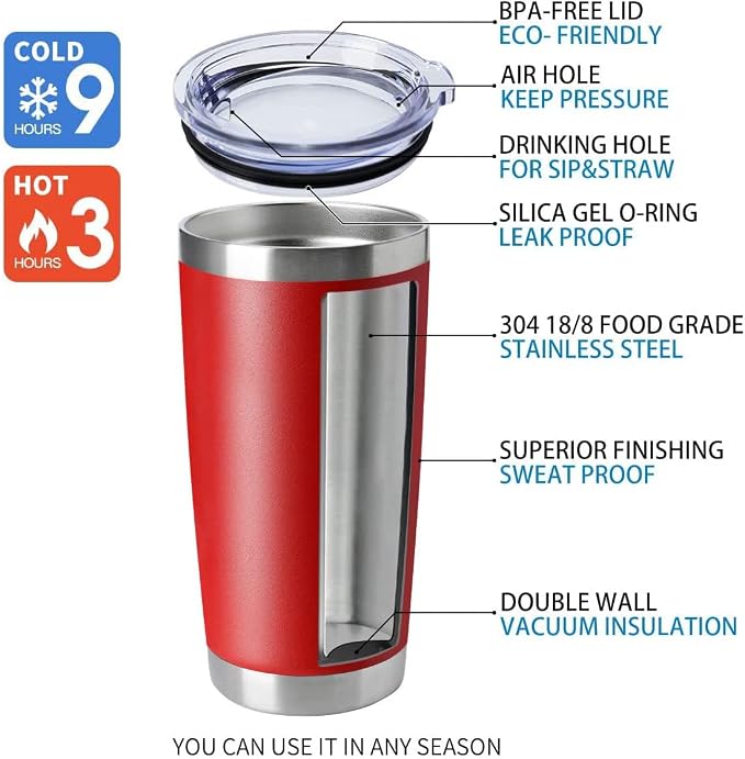 HASLE OUTFITTERS 20oz Tumblers Stainless Steel Mugs