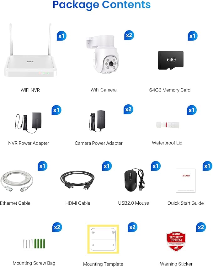 ZOSI 8 Channel 3K Wi-Fi 6 Security Camera System
