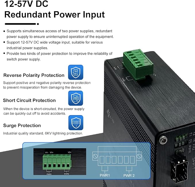 Industrial 8-Port Gigabit Ethernet Switch DIN Rail/Wall-Mount 8 port RJ45