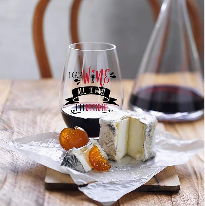 Perfectinsoy I Can Wine All I Want I'm Retired, Retirement Stemless Wine Glass