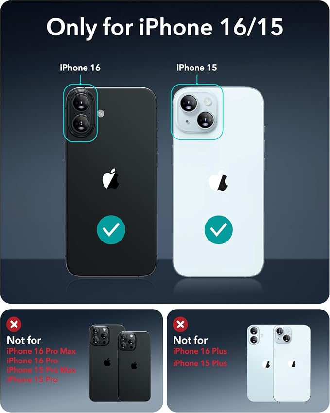 ESR 3 Pack for iPhone 16 / iPhone 15 Screen Protector, Full Coverage Tempered