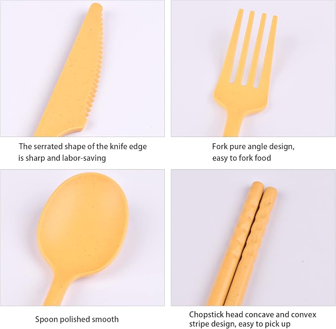 Camping Utensil Set, Reusable Utensils Set
