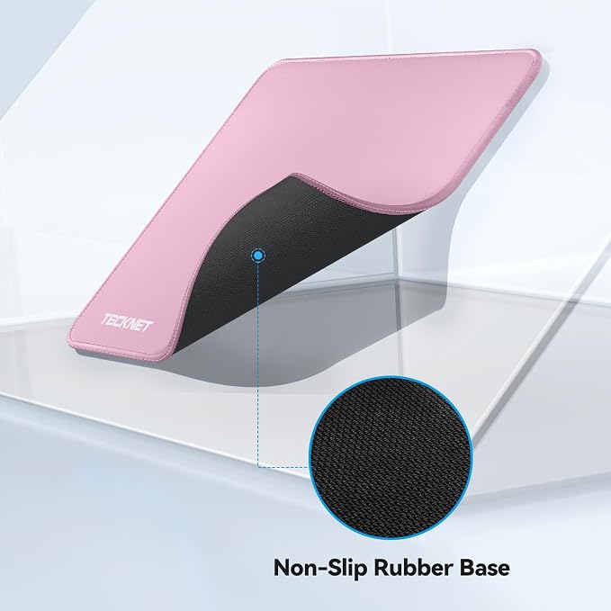 TECKNET Mouse Pad with Anti-fray Stitchin, Waterproof Surface & Non-Slip Rubber