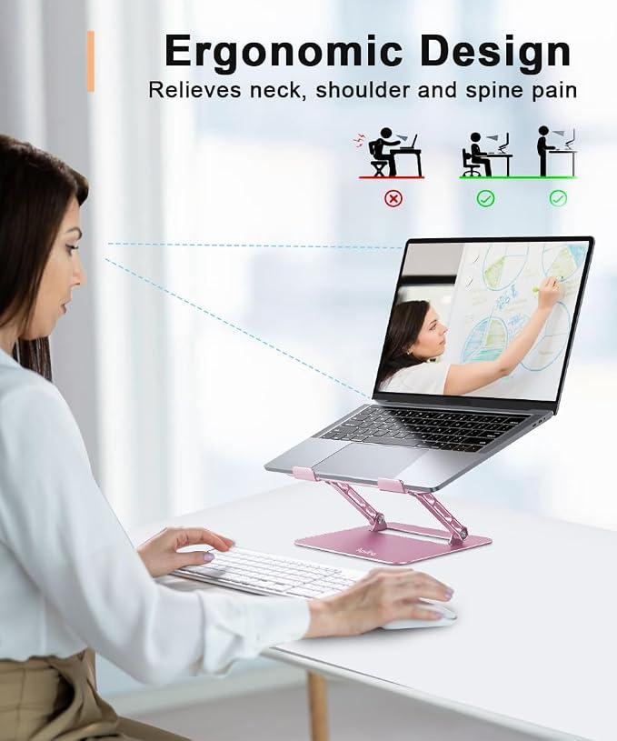 Laptop Stand Holder, Adjustable Desk Laptop Riser, Foldable Notebook Computer