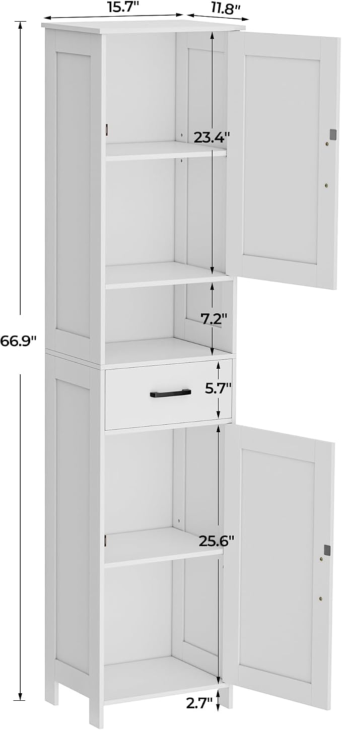 67" H Tall Bathroom Storage Cabinet